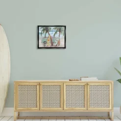 Stupell Industries Summer Waves Tropical Van Surfboards Floater Framed Art
