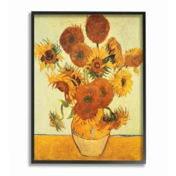 Stupell Industries Van Gogh Sunflowers Black Framed Wall Art