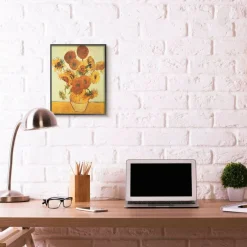 Stupell Industries Van Gogh Sunflowers Black Framed Wall Art