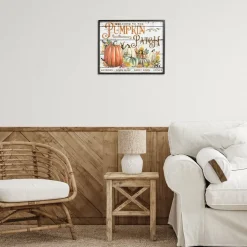 Stupell Industries Welcome Pumpkin Patch Framed Giclee Art
