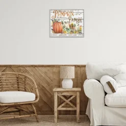 Stupell Industries Welcome Pumpkin Patch Framed Giclee Art