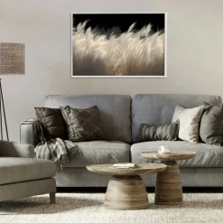 Stupell Industries White Feathers Windblown Grasses Framed Giclee, design by Decent Exposures