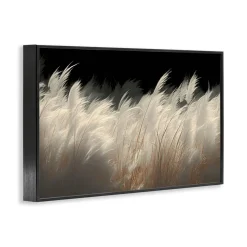 Stupell Industries White Feathers Windblown Grasses Framed Giclee, design by Decent Exposures