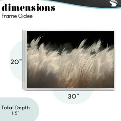 Stupell Industries White Feathers Windblown Grasses Framed Giclee, design by Decent Exposures