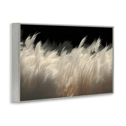 Stupell Industries White Feathers Windblown Grasses Framed Giclee, design by Decent Exposures