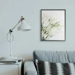 Stupell Industries White & Green Bright Natural Flower Photograph with Black Frame Wall Accent