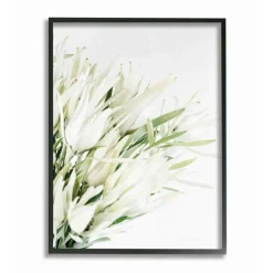 Stupell Industries White & Green Bright Natural Flower Photograph with Black Frame Wall Accent