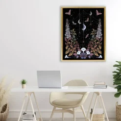 Stupell Industries Witch Garden with Spider Webs Floating Frame, design by Episodic Drawings