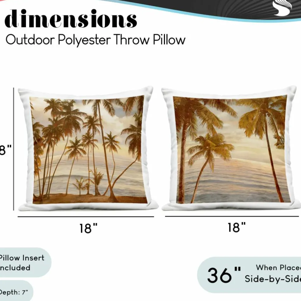 Stupell Industries 18" x 7" Summer Beach Tropical Sunset Print Outdoor Pillow Set