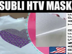 SUBLI HTV MASK™ 8”x9”- 20 SHEETS Free Delivery Transfer Paper And Vinyl Tape