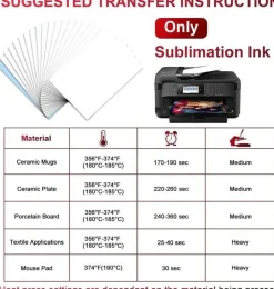 SUBLIPAPER Dye Sublimation Transfer Paper for Sawgrass, Epson and Brother 100 Sheets 13