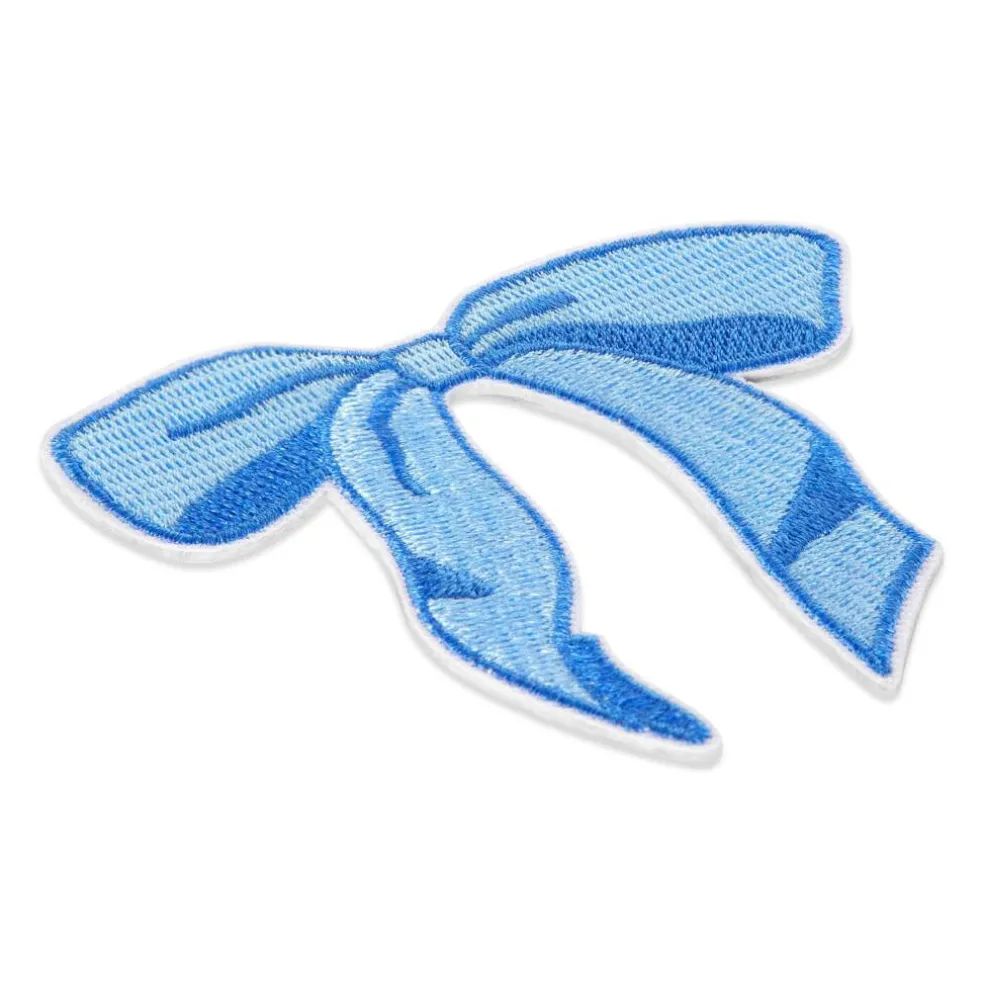 Summer Blue Bow Iron-On & Adhesive Embroidered Patch by Make Market®