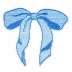 Summer Blue Bow Iron-On & Adhesive Embroidered Patch by Make Market®