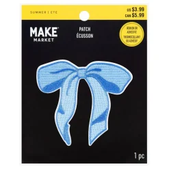 Summer Blue Bow Iron-On & Adhesive Embroidered Patch by Make Market®