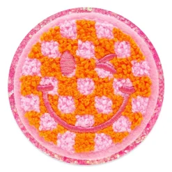 Summer Checker Smiley Iron-On & Adhesive Embroidered Patch by Make Market®
