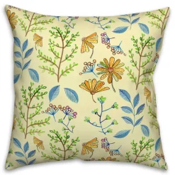 Summer Floral Print Throw Pillow