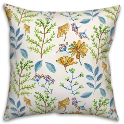 Summer Floral Print Throw Pillow