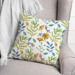 Summer Floral Print Throw Pillow