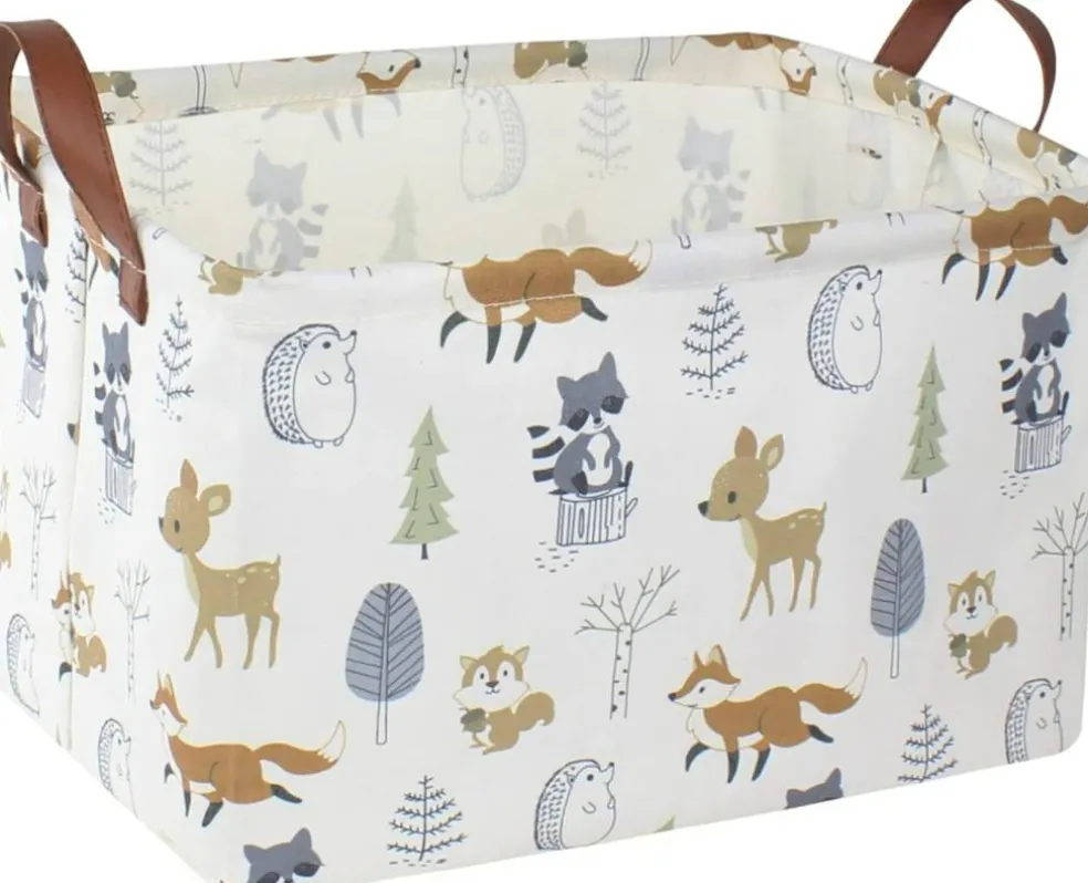 Summer Storage Basket,Collapsible Toys Bin,Books Box,Gift Basket,Room Decor(Animal)