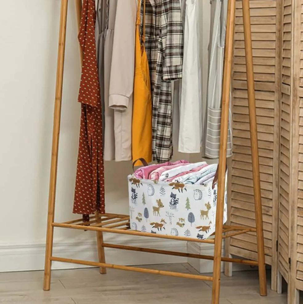 Summer Storage Basket,Collapsible Toys Bin,Books Box,Gift Basket,Room Decor(Animal)