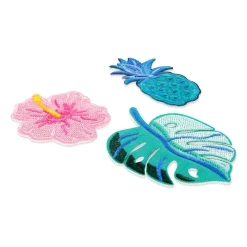 Summer Tropical Plants & Flowers Iron-On & Adhesive Embroidered Patch Set by Make MarketĀ®