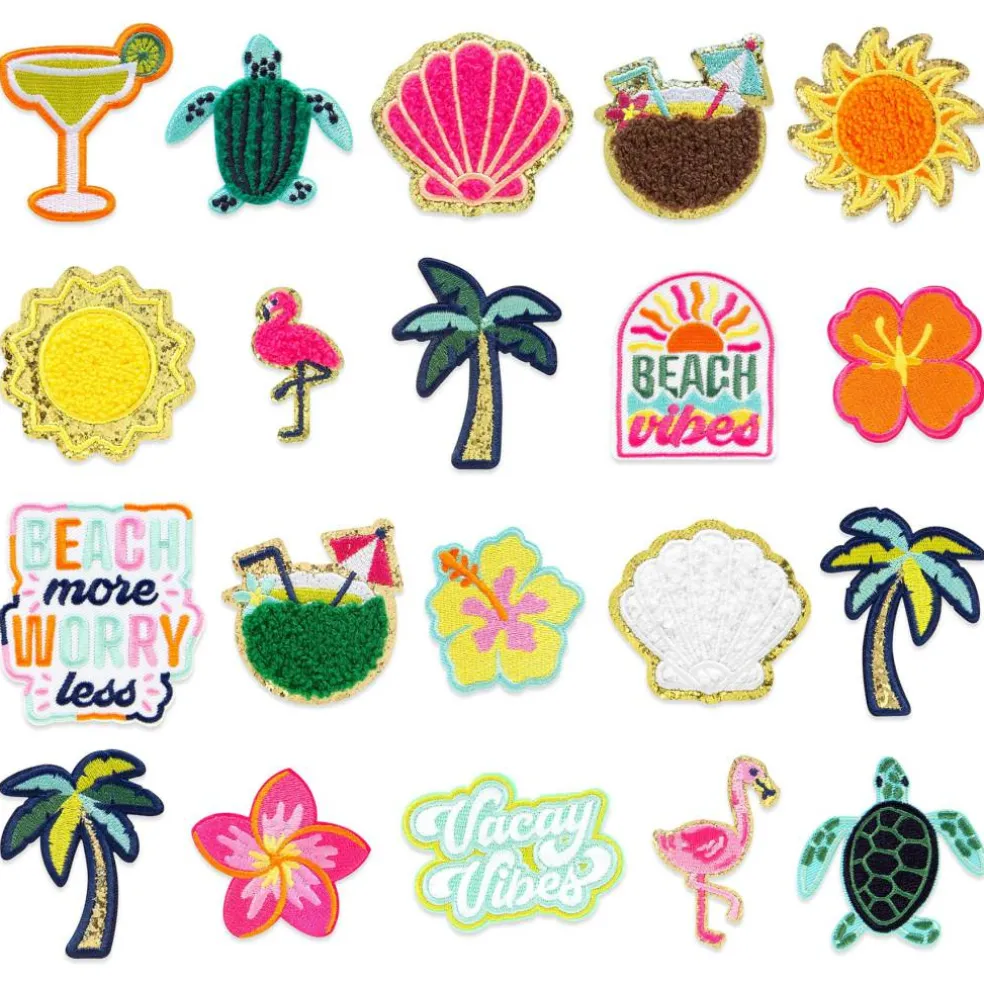 Summer Vibes Iron-On & Adhesive Embroidered Patch Set by Make Market®