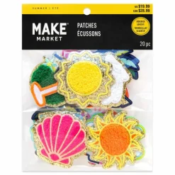 Summer Vibes Iron-On & Adhesive Embroidered Patch Set by Make Market®