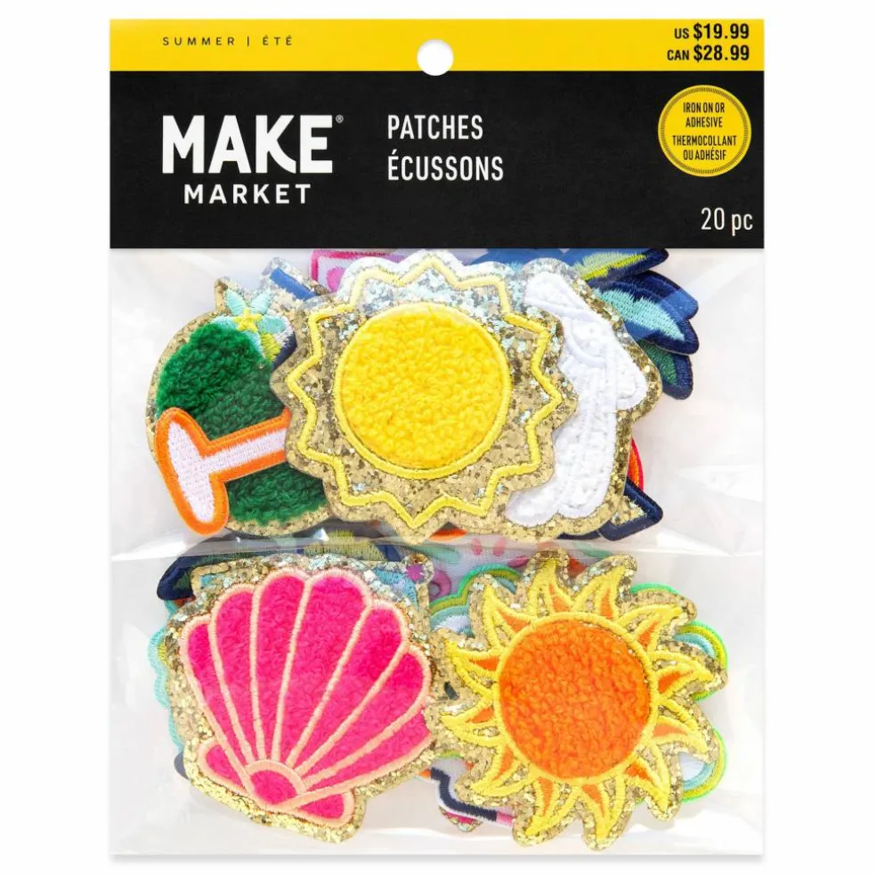 Summer Vibes Iron-On & Adhesive Embroidered Patch Set by Make Market®