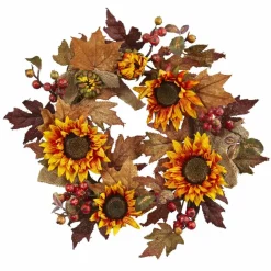 24" Sunflower & Berry Wreath