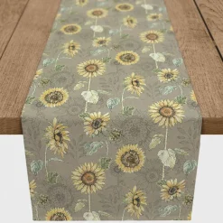 Sunflower Pattern Cotton Twill Runner