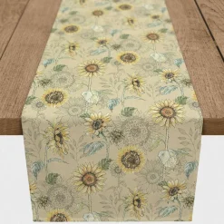 Sunflower Pattern Cotton Twill Runner