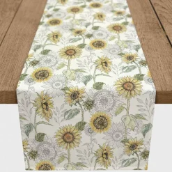 Sunflower Pattern Cotton Twill Runner