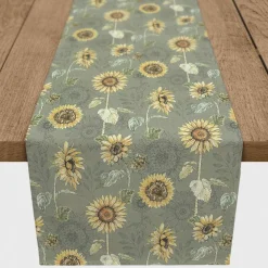 Sunflower Pattern Cotton Twill Runner