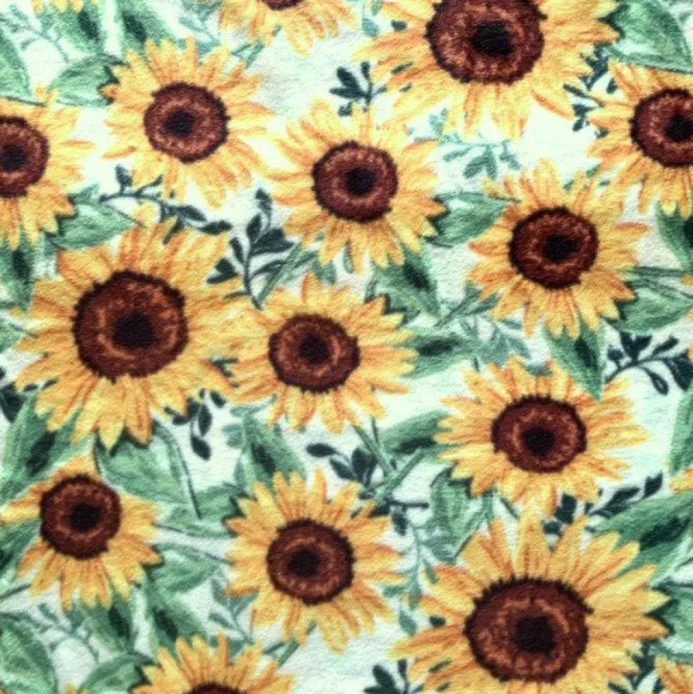 Sunflowers Anti-Pill Premium Fleece Fabric | By The Yard