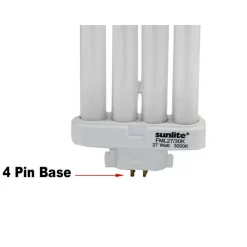 SUNLITE FML 27W 3000K Warm White Quad Tube GX10Q-4 4Pin Base Fluorescent Bulb