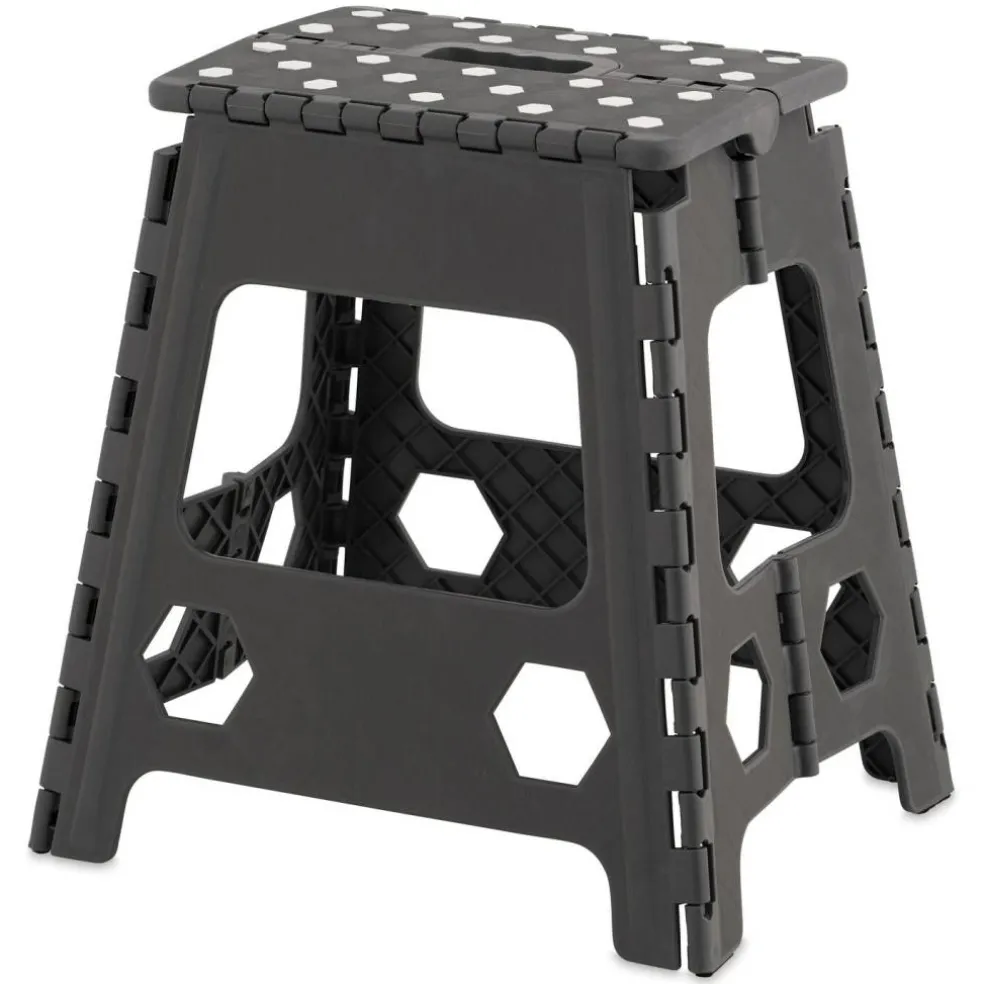 Superio Folding Step Stool - Gray, 15" Tall