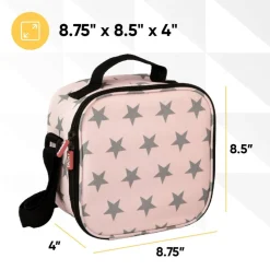 Superio Insulated Lunch Bag with Containers, Thermal Lined Lunch Box, Pink