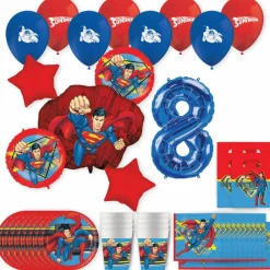 Superman Birthday Party Kit with Number
