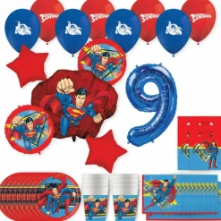 Superman Birthday Party Kit with Number
