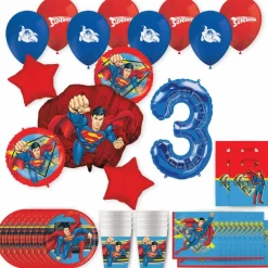 Superman Birthday Party Kit with Number