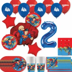 Superman Birthday Party Kit with Number