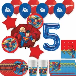 Superman Birthday Party Kit with Number