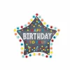 SuperShape™ 34" Satin Confetti Burst Birthday Star Foil Balloon