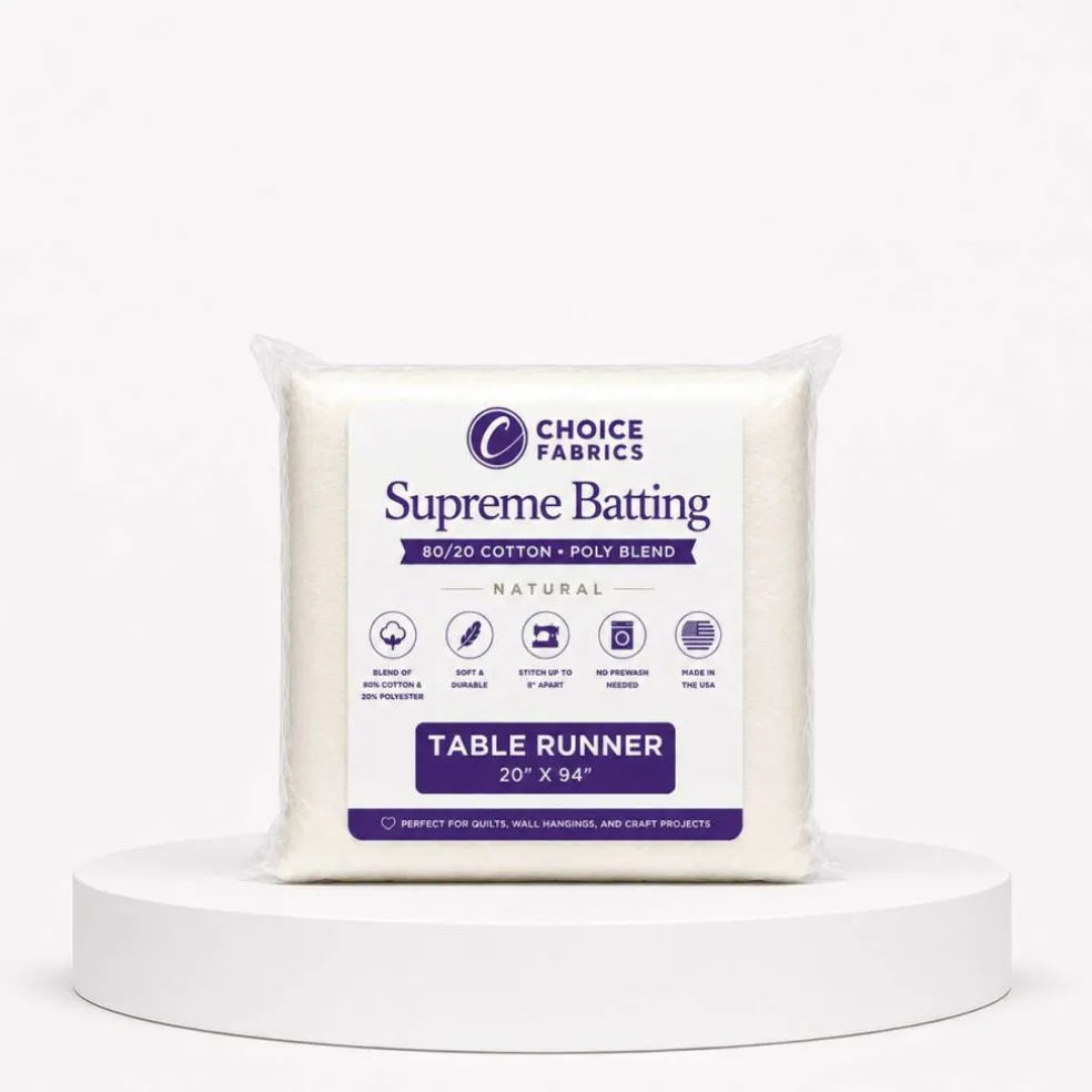 Supreme Batting - 80/20 Cotton/Poly Blend - Table Runner (20" x 94")