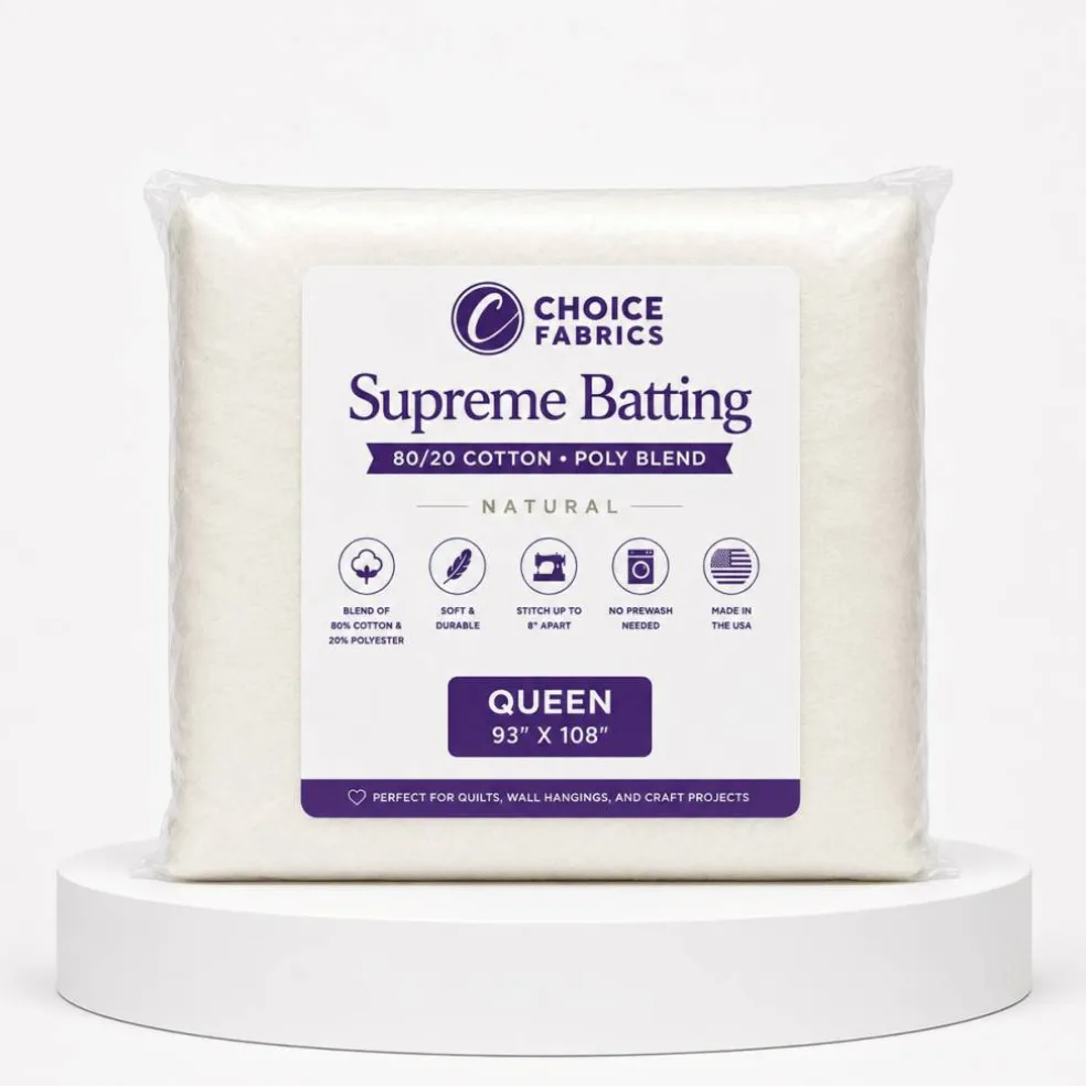 Supreme Batting - 80/20 Cotton/Poly Blend - Queen (93" x 108")