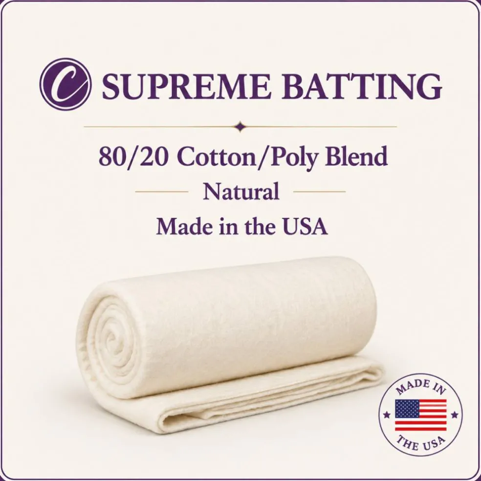 Supreme Batting - 80/20 Cotton/Poly Blend - 15 Yard Roll (93" x 15yds)