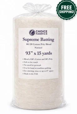 Supreme Batting - 80/20 Cotton/Poly Blend - 15 Yard Roll (93
