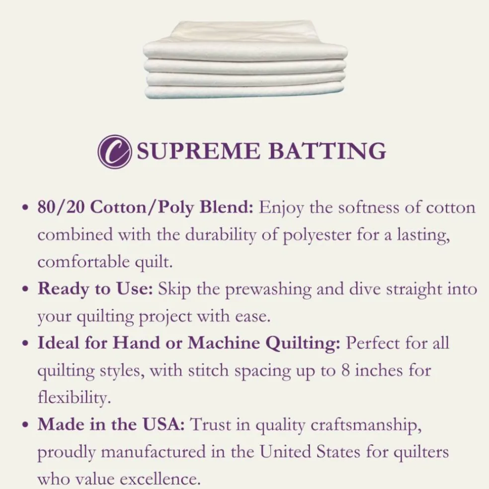 Supreme Batting 80/20 - 93" Wide - By the Yard