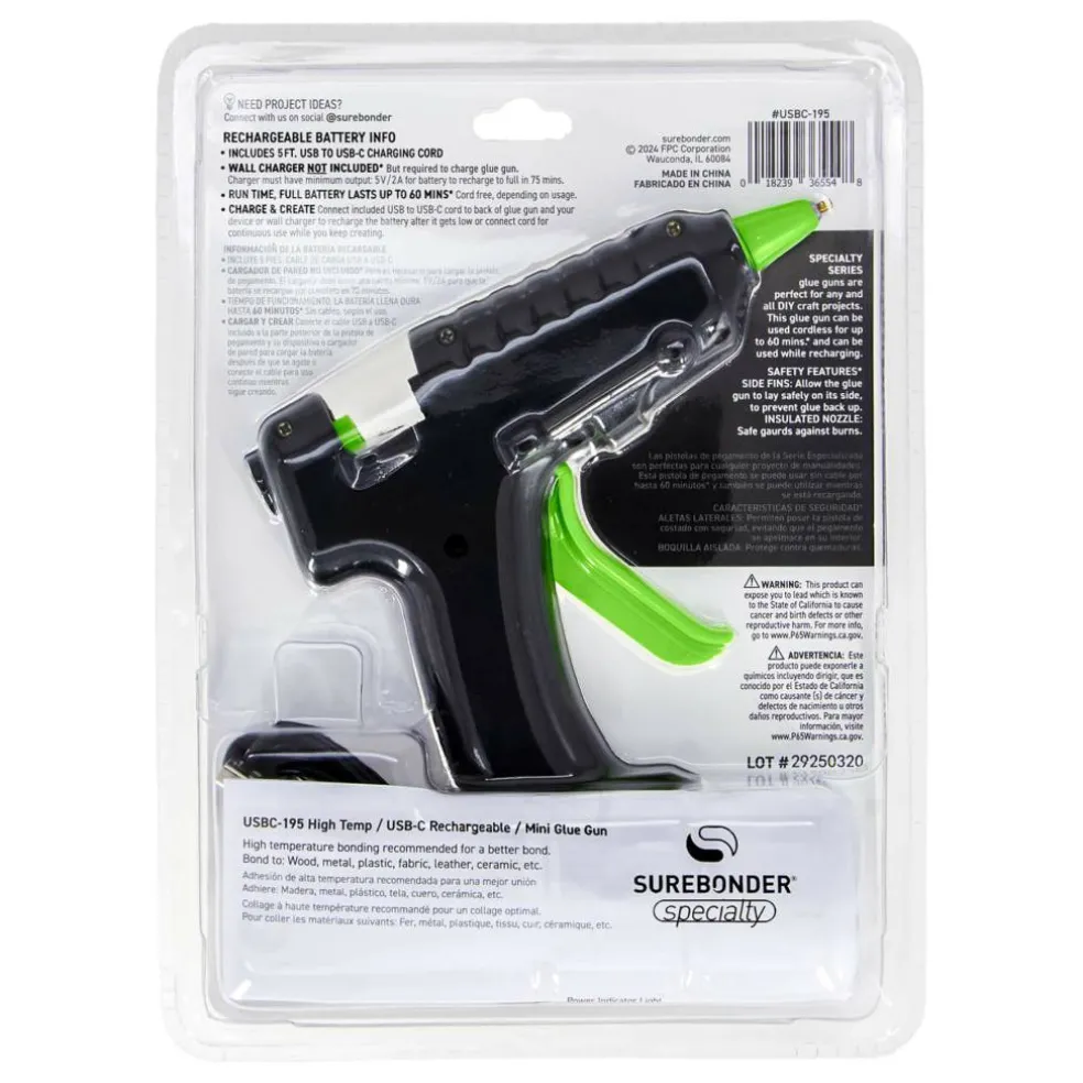Surebonder® Dash Mini Size Cordless High Temperature Hot Glue Gun