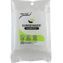Surebonder® Mini Clear 4" Dual Temp Hot Glue Sticks, 12 Packs of 25